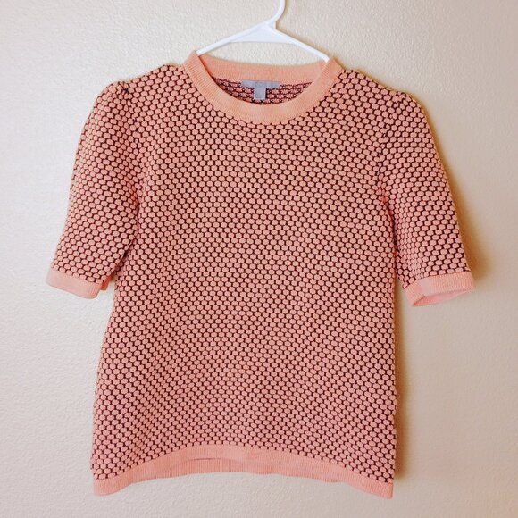 COS Pink Black Textured Knit Sweater Tee Minimalist Modern Luxury - Picture 1 of 8